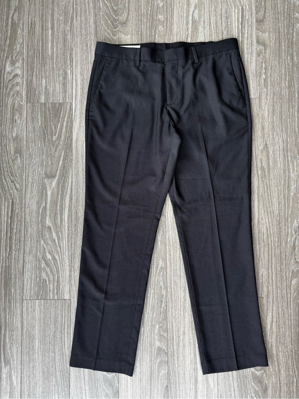 Perry Ellis Black Slim Fit Dress Pants with Microdot Texture